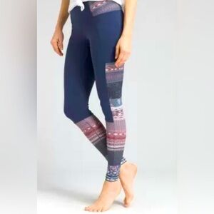 prAna Blue Highway Boho Patchwork Leggings Size XS